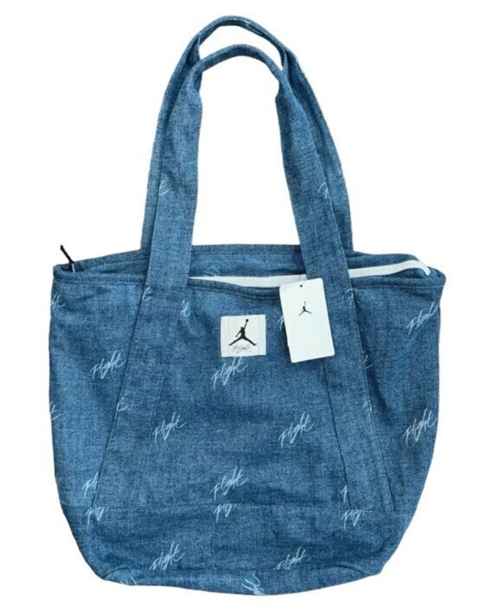Nike Air Jordan Flight Blue Denim Tote Travel Shopping Bag NWT WA0912-571